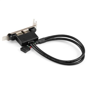 Контроллер Exegate EX298293RUS Планка портов в корпус 2xUSB2.0 ExeGate BrctUSB2-2A-LP (USB 2.0 9pin (IDC 9pin F) --> 2x USB 2.0 Af, кабель 20см, Low Profile)-1