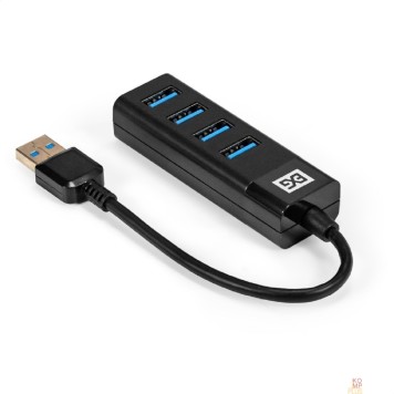 USB-концентраторы Exegate EX296925RUS USB-Хаб (концентратор) 4-в-1 ExeGate DUB-4TP (кабель-адаптер USB3.0 --> 4xUSB3.0, Plug&Play, черный)-1
