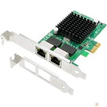 Контроллер ORIENT XWT-INT82L2PE, Сетевая карта PCI-Ex1 v1.0a 2xRJ45 Gigabit Ethernet, Intel 82571GB chipset, 1 Гбит/с, 2 планки крепления в комплекте (31282)