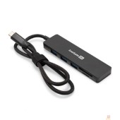 USB-концентраторы Exegate EX297632RUS Док-станция 4-в-1 ExeGate DUB-2213C/CR (кабель-адаптер USB Type-C --> 2xUSB2.0+ 1xUSB3.0+Card Reader, Plug&Play, черный)