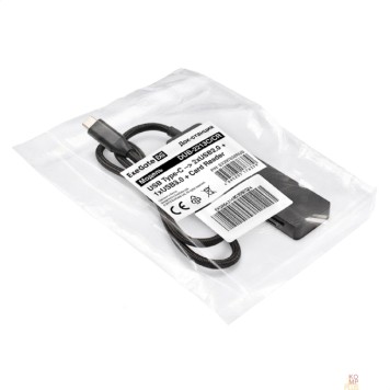 USB-концентраторы Exegate EX297632RUS Док-станция 4-в-1 ExeGate DUB-2213C/CR (кабель-адаптер USB Type-C --> 2xUSB2.0+ 1xUSB3.0+Card Reader, Plug&Play, черный)-2