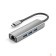 Контроллер ORIENT JK-341N, Type-C разветвитель-сетевая карта USB 3.2 Gen1 (5 Гбит/c), порты: 3xUSB-A + RJ45 Gigabit Ethernet, RTL8153, 100/1000 Мбит/с, кабель USB Type-C, алюминиевый корпус, серебристый (33309)
