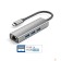 Контроллер ORIENT JK-341N, Type-C разветвитель-сетевая карта USB 3.2 Gen1 (5 Гбит/c), порты: 3xUSB-A + RJ45 Gigabit Ethernet, RTL8153, 100/1000 Мбит/с, кабель USB Type-C, алюминиевый корпус, серебристый (33309)