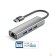 Контроллер ORIENT JK-340N, разветвитель-сетевая карта USB 3.2 Gen1 (5 Гбит/c), порты: 3xUSB-A + RJ45 Gigabit Ethernet, RTL8153, 100/1000 Мбит/с, кабель USB Type-A, алюминиевый корпус, серебристый (33308)