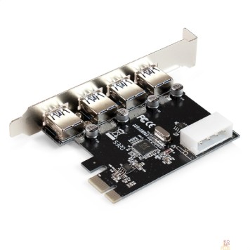 Контроллер Exegate EX298943RUS Контроллер ExeGate EXE-314 v2.0 (PCI-E x1 v2.0, 4*USB3.0 ext., разъем доп.питания Molex, VIA Labs Chipset VL805)-1