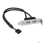 Контроллер Cablexpert Планка на заднюю панель низкопрофильная, 1 порт COM/RS-232/DB9-M (CCUSBRECEPTACLE-LP)