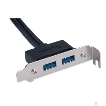 Контроллер Cablexpert Планка USB 3.0 на заднюю панель низкопрофильная, 2 порта USB (CC-USB3-RECEPTACLE-LP)-1