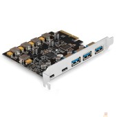 Контроллер Exegate EX298301RUS Контроллер ExeGate EXE-313-3A2C (PCI-E x4 v3.0, USB3.2 Gen2 3xType-A + 2xType-C ext., SuperSpeed+ скорость до 10 Гбит/с, разъем доп.питания, ASMedia Chipset ASM3142)