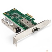 Контроллер Exegate EX298935RUS Комплект: Сетевой адаптер SFP ExeGate EXE-i210-F1 + Трансивер Multi-Mode до 550м EXT-1G-MM850-LC2-550M (EX296228RUS: PCI-E x1 v2.0, порты 1x SFP (10/100/1000Mb/s), Gigabit Server N