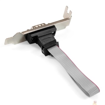 Контроллер Exegate EX298290RUS Планка портов в корпус 1xCOM ExeGate BrctDB91-LP (Com 10-pin (F) --> RS232 DB9 Male, кабель 20см, Low Profile)-1