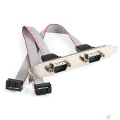 Контроллер Exegate EX298292RUS Планка портов в корпус 2xCOM ExeGate BrctDB92 (Com 10-pin (F) --> 2 x RS232 DB9 Male, кабель 20см)