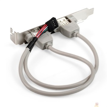 Контроллер Exegate EX298294RUS Планка портов в корпус 2xUSB2.0 ExeGate BrctUSB2-2A (USB 2.0 9pin (IDC 9pin F) --> 2x USB 2.0 Af, кабель 20см)-1