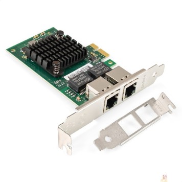 Контроллер Exegate EX299699RUS Сетевой адаптер ExeGate EXE-I350-T2V1 (PCI-E x1, порты 2xRJ45 (медные), 10/100/1000Mbps, Gigabit NIC Intel Chipset NHI350AM2)-1