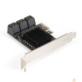 Контроллер Exegate EX299662RUS Контроллер ExeGate EXE-516v2 (PCI-E x1 v2.0, SATA3 6Gb/s, 6 int, ASMedia Chipset ASM1166)