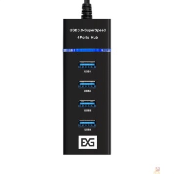 USB-концентраторы Exegate EX299788RUS USB-Хаб (концентратор) 4-в-1 ExeGate DUB-331T (кабель-адаптер USB3.0 --> 3xUSB2.0, 1xUSB3.0, Plug&Play, черный)-1