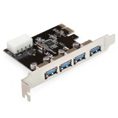 Контроллер Exegate EX298943RUS Контроллер ExeGate EXE-314 v2.0 (PCI-E x1 v2.0, 4*USB3.0 ext., разъем доп.питания Molex, VIA Labs Chipset VL805)