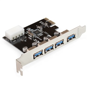 Контроллер Exegate EX298943RUS Контроллер ExeGate EXE-314 v2.0 (PCI-E x1 v2.0, 4*USB3.0 ext., разъем доп.питания Molex, VIA Labs Chipset VL805)