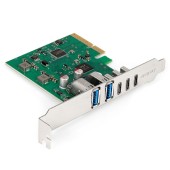 Контроллер Exegate EX299800RUS Контроллер ExeGate EXE-313V2-2A3C 10Gbps (PCI-E x4 v3.0, USB3.2 Gen2 2xType-A + 3xType-C ext., SuperSpeed+ скорость до 10 Гбит/с, Chipset ASM3142+VL820) ОЕМ