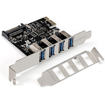 USB-концентраторы Exegate EX283716RUS Контроллер EXE-314 PCI-E 2.0, 4*USB3.0 ext, разъем доп.питания (OEM)