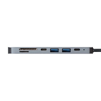 USB-концентраторы Exegate EX293983RUS Док-станция ExeGate DUB-21C/PD/CR/H (кабель-адаптер USB Type-C --> 2xUSB3.0 + Card Reader + PD 100W + HDMI 4K@60Hz, Plug&Play, серый)-2