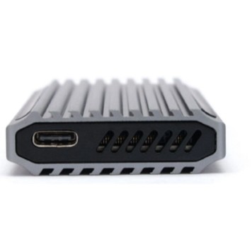 Контейнер для HDD Gembird EEM2-SATA-3 Внешний корпус USB 3.1 для M2 SATA порт Type-С, RGB подсветка, металл, серебристый-2