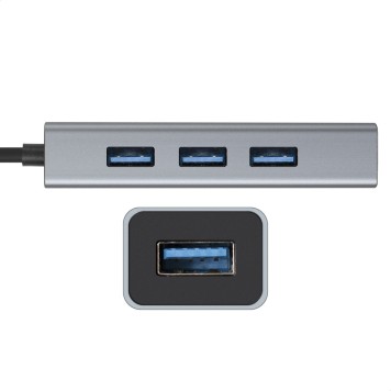 USB-концентраторы Exegate EX293981RUS USB-Хаб (концентратор) ExeGate DUB-4 (кабель-адаптер USB3.0 --> 4xUSB3.0, Plug&Play, серебристый)-2