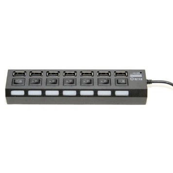 USB-концентраторы 5bites HB27-203PBK Концентратор 7*USB2.0 / БП 5В-2А / 1M / BLACK-2