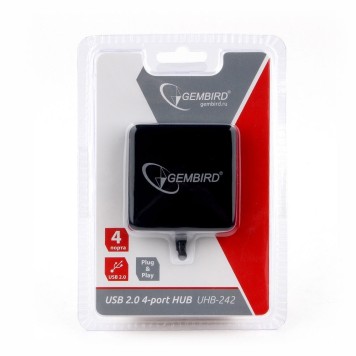 Контроллер Gembird HUB USB2.0 4-port UHB-242 , 4 порта, черный-2