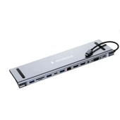 Контроллер Gembird Док-станция Type-C,12в1: 2xUSB3.1,USB2.0, RJ45,PD87W, Jack3.5, SD/TF, 2xHDMI, VGA,Type-C (UHB-D6)