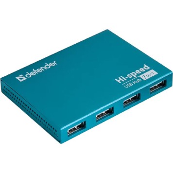 Контроллер DEFENDER USB (QUADRO) SEPTIMA SLIM USB 2.0, 7 порта, (с адап. 2А) 