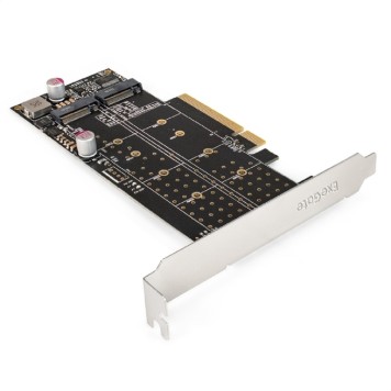 USB-концентраторы Exegate EX298298RUS Переходник ExeGate EXE-597E2 (2 x M.2 M key -> PCI-E x8 v3.0, для установки двух SSD M.2 2230/2242/2260/2280/22110 M key NGFF в слот PCI-E, материнская плата должна быть c функцией