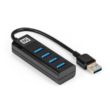 USB-концентраторы Exegate EX296925RUS USB-Хаб (концентратор) 4-в-1 ExeGate DUB-4TP (кабель-адаптер USB3.0 --> 4xUSB3.0, Plug&Play, черный)