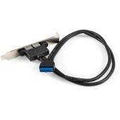 Контроллер Exegate EX298295RUS Планка портов в корпус 2xUSB3.0 ExeGate BrctUSB3-2A (USB 3.0 20pin (IDC 20pin F) --> 2x USB 3.0 Af, кабель 20см)