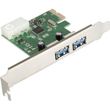 USB-концентраторы Exegate EX283718RUS Контроллер EXE-319 PCI-E 2.0, 2*USB3.0 ext, разъем доп.питания (OEM)