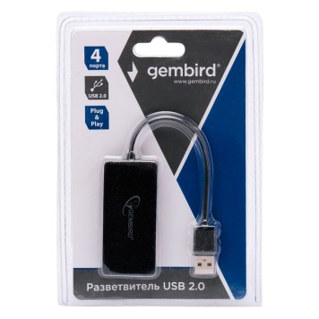 Контроллер Gembird Концентратор USB 2.0 UHB-U2P4-03, 4 порта, блистер (UHB-U2P4-03)-2