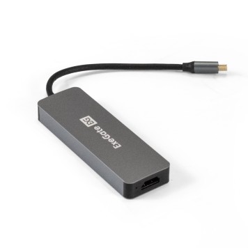 USB-концентраторы Exegate EX293984RUS Док-станция ExeGate DUB-31C/PD/H (кабель-адаптер USB Type-C --> 3xUSB3.0 + PD 60W + HDMI 4K@30Hz, Plug&Play, серый)-1