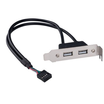 Контроллер Cablexpert Планка USB 2.0 на заднюю панель низкопрофильная, 2 порта USB (CCUSBRECEPTACLE-LP)