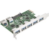 USB-концентраторы Exegate EX283717RUS Контроллер EXE-317 PCI-E 2.0, 5*USB3.0 ext + 2*USB3.0 int, разъем доп.питания (OEM)