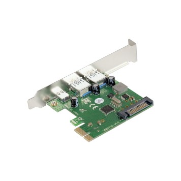USB-концентраторы Exegate EX283719RUS Контроллер EXE-323 PCI-E 2.0, 2*USB3.0 ext + 1*Type-C, разъем доп.питания (OEM)-2