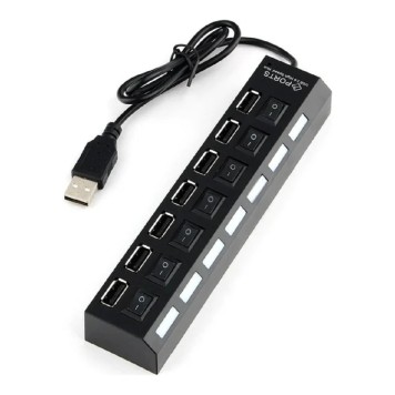 Контроллер Gembird UHB-U2P7-02 Концентратор  USB2.питание блистер-1