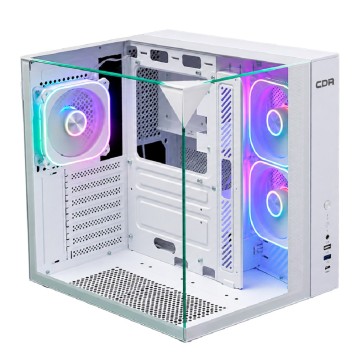 Корпус CBR Корпус ATX Cube X810WT, без БП, 1*USB Type-C, 1*USB 3.0, 1*USB 2.0, HD Audio+Mic, 3*fans, White PCC-ATX-X810WT-WPSU