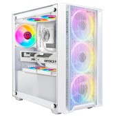 корпус Ginzzu CL640 mATX FAN 4*12FRGB  передняя панель Сетка Белый