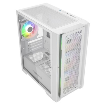 Корпус Powercase ByteFlow Micro White, Tempered Glass, 4х 120mm ARGB fans, ARGB HUB, белый, mATX  (CAMBFW-A4)-1