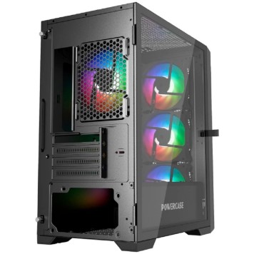 Корпус Powercase Alisio Micro X4B V2, Tempered Glass, 4х 120mm ARGB fans, ARGB HUB, чёрный, mATX  (CAMCXB-A4)-2