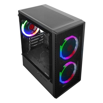 корпус Ginzzu CL405 mATX FAN 3*12 FRGB (12RR4) передняя панель Сетка-2