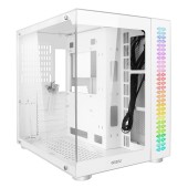 корпус Ginzzu V580 RGB подсветка, закаленное стекло 1*USB 3.0,1*USB 2.0, AU Белый ATX