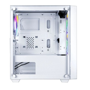 корпус Ginzzu CL640 mATX FAN 4*12FRGB  передняя панель Сетка Белый-2