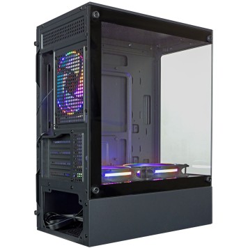 корпус Ginzzu CL475 mATX FAN 3*12LC4 передняя панель Стекло-2