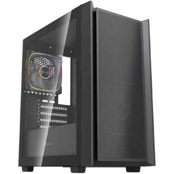 Корпус Powercase Корпус Mistral SM03 ARGB, Tempered Glass, 3x120mm ARGB PWM fans, чёрный, mATX  (CMMSM03B-A3)