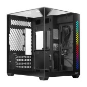 корпус Ginzzu V340 RGB подсветка, закаленное стекло 1*USB 3.0,1*USB 2.0, AU Белый mATX